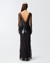 Dress with sequins and feathers - | Pinko