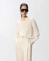 Bluse aus Seide Sand Wash - Cremeweiß | Pinko