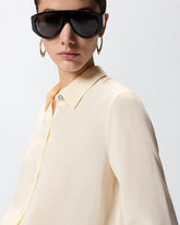Bluse aus Seide Sand Wash - Cremeweiß | Pinko
