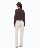 Sand-wash silk shirt - Brown | Pinko