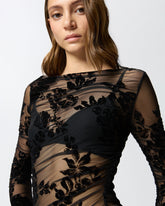 Sheer flock-print sweater - | Pinko