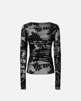 Sheer flock-print sweater - | Pinko