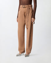 Denim balloon trousers with workwear details - | Pinko