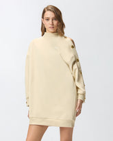 Buttoned fleece maxi-sweater - | Pinko