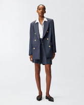 Zweireihiger Blazer aus Wolle mit goldfarbenen Knöpfen - | Pinko