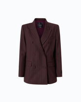 Double-breasted check jacket - Bordeaux | Pinko