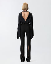 Bluse aus Crêpe de Chine mit Rückenausschnitt - | Pinko