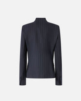 Fitted pinstripe wool blazer - | Pinko