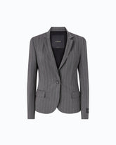 Pinstriped wool-blend jacket - Multicolor Grey-Pink | Pinko