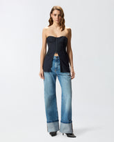 Mieder-Top aus Wolle mit Nadelstreifen - | Pinko