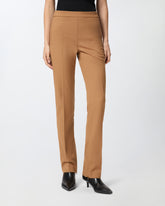 High-waisted textured wool trousers - | Pinko