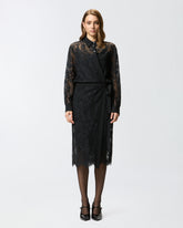 Long dress in rebrodé lace - | Pinko