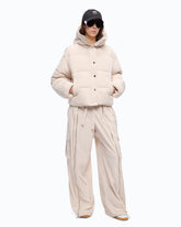 Down jacket in water-repellent technical canvas - Beige | Pinko