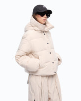 Down jacket in water-repellent technical canvas - Beige | Pinko