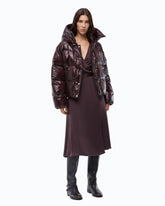 Technical canvas jacket with hood - Brown | Pinko