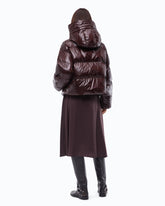 Technical canvas jacket with hood - Brown | Pinko