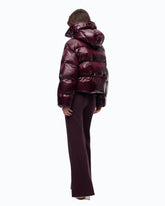 Daunenjacke mit Kapuze aus technischem Gewebe - Bordeaux | Pinko