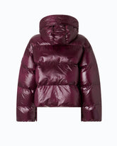 Daunenjacke mit Kapuze aus technischem Gewebe - Bordeaux | Pinko