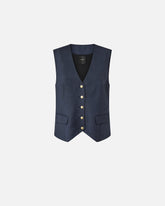 Elegant vest in textured wool - | Pinko