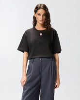 T-Shirt Herzstickerei - | Pinko