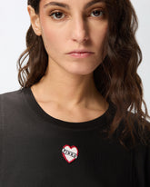 T-Shirt Herzstickerei - | Pinko