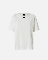 T-shirt with heart embroidery - White | Pinko