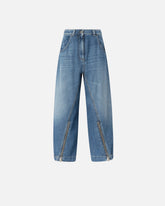 Balloon-fit jeans with zip - Blue | Pinko