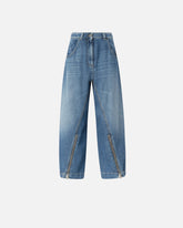 Balloon-fit jeans with zip - Blue | Pinko