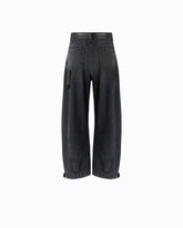 Balloon-fit jeans with coated canvas inserts - Grey | Pinko