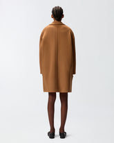 Single-breasted wool-blend cloth coat - | Pinko