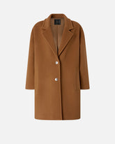 Single-breasted wool-blend cloth coat - | Pinko