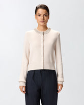 Cardigan mit Rundhalsausschnitt und Strass - | Pinko