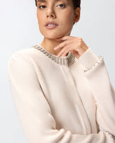 Cardigan mit Rundhalsausschnitt und Strass - | Pinko