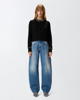 Cardigan mit Rundhalsausschnitt und Strass - | Pinko