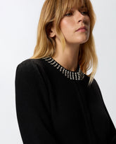 Cardigan mit Rundhalsausschnitt und Strass - | Pinko