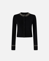 Cardigan mit Rundhalsausschnitt und Strass - | Pinko