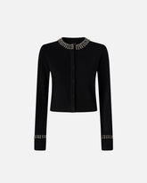 Cardigan mit Rundhalsausschnitt und Strass - | Pinko