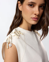 Sleeveless top with appliqués - | Pinko