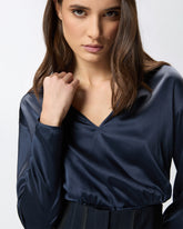 Long-sleeved stretch satin blouse - | Pinko