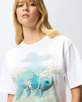 T-shirt with print and appliqués - | Pinko