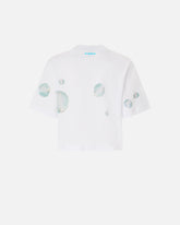 Kurzes T-Shirt mit Print und Applikationen - | Pinko