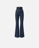 Flared high-waisted bustier jeans - | Pinko