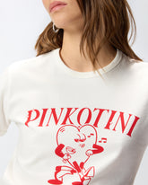 T-Shirt mit Print in Herzform und Applikationen - Mehrfarbig Weiß-Rot | Pinko