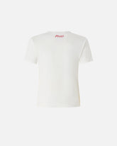 T-Shirt mit Print in Herzform und Applikationen - Mehrfarbig Weiß-Rot | Pinko
