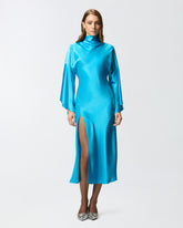 Long, fluid satin dress - | Pinko