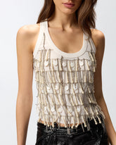 Top with rhinestones and jewel chain - | Pinko