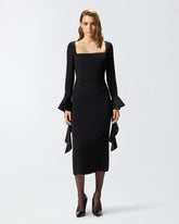 Fitted dress with flounces - | Pinko