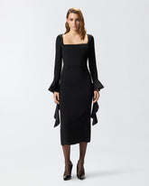 Fitted dress with flounces - | Pinko