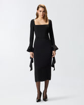 Fitted dress with flounces - | Pinko