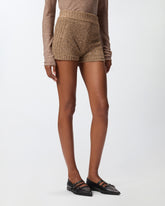 High-waisted knit shorts - | Pinko